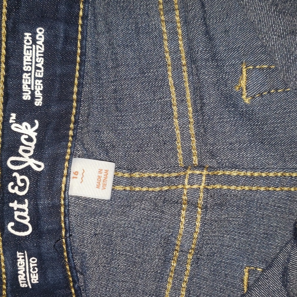 Cat & Jack Straight Super Stretch Jeans 16 - Picture 3 of 5